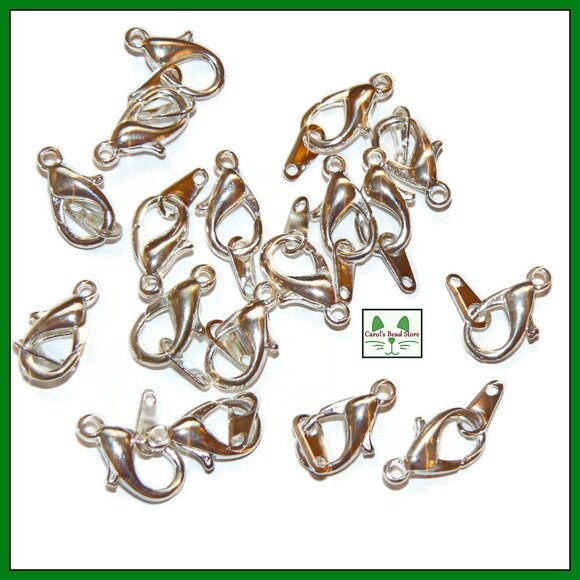 Beautiful Silver Plated Lobster Clasps with Tags - Picture 1 of 5